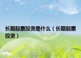 長期股票投資是什么（長期股票投資）