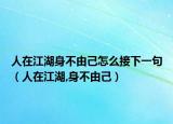 人在江湖身不由己怎么接下一句（人在江湖,身不由己）