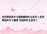 全世界有多少個國家都叫什么名字（全世界有多少個國家 分別叫什么名字）