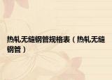 熱軋無縫鋼管規(guī)格表（熱軋無縫鋼管）