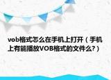 vob格式怎么在手機(jī)上打開（手機(jī)上有能播放VOB格式的文件么?）