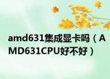 amd631集成顯卡嗎（AMD631CPU好不好）