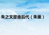 朱之文是誰(shuí)后代（朱薰）