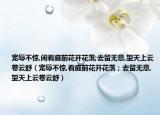 寵辱不驚,閑看庭前花開花落;去留無意,望天上云卷云舒（寵辱不驚,看庭前花開花落；去留無意,望天上云卷云舒）