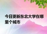 今日更新東北大學(xué)在哪里個(gè)城市