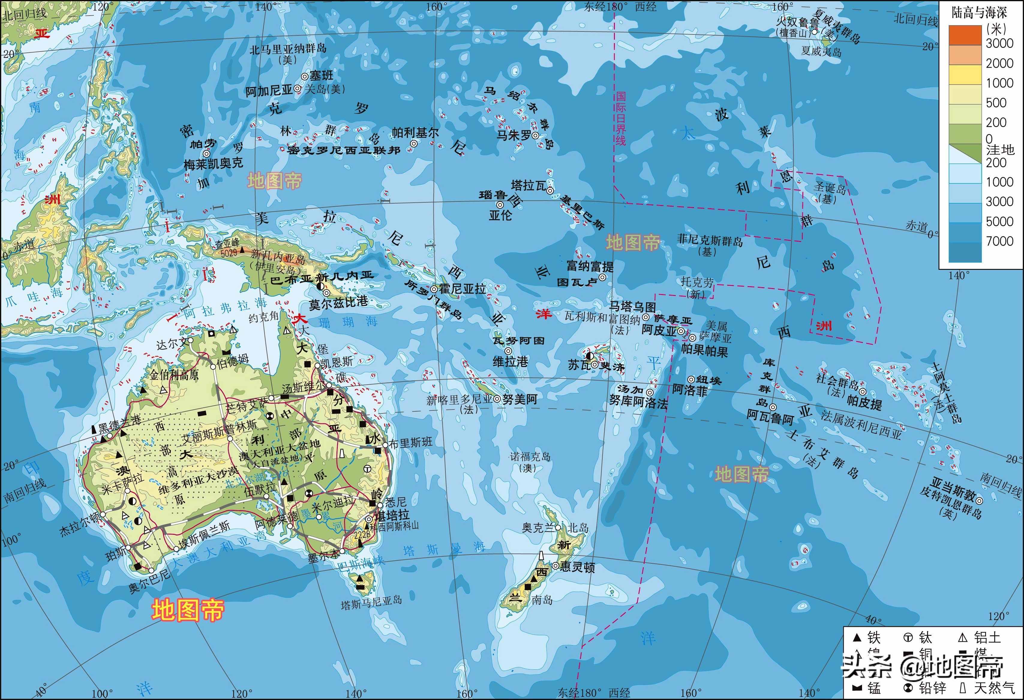 世界七大洲地形圖（12圖）
