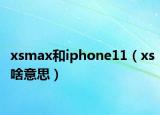 xsmax和iphone11（xs啥意思）