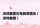 游戲截圖在電腦哪里找（游戲截圖）