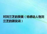 對劉蘭芝的贊美（給感動人物劉蘭芝的頒獎詞）