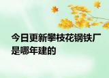 今日更新攀枝花鋼鐵廠是哪年建的