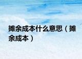 攤余成本什么意思（攤余成本）