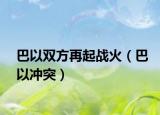 巴以雙方再起戰(zhàn)火（巴以沖突）
