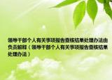 領(lǐng)導(dǎo)干部個(gè)人有關(guān)事項(xiàng)報(bào)告查核結(jié)果處理辦法由負(fù)責(zé)解釋（領(lǐng)導(dǎo)干部個(gè)人有關(guān)事項(xiàng)報(bào)告查核結(jié)果處理辦法）