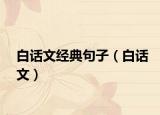 白話文經(jīng)典句子（白話文）