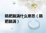 腸肥腦滿什么意思（腸肥腦滿）