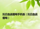 抗日血戰(zhàn)緬甸手機(jī)版（抗日血戰(zhàn)緬甸）
