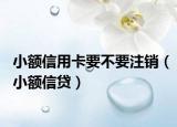 小額信用卡要不要注銷（小額信貸）