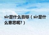 sir是什么音標(biāo)（sir是什么意思呢?）