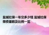 鹽城社保一年交多少錢 鹽城社保繳費(fèi)基數(shù)及比例一覽