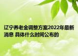 遼寧養(yǎng)老金調(diào)整方案2022年最新消息 具體什么時間公布的