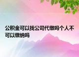 公積金可以找公司代繳嗎個(gè)人不可以繳納嗎