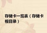 存儲(chǔ)卡一覽表（存儲(chǔ)卡根目錄）