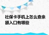 社?？ㄊ謾C上怎么查余額入口有哪些