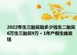 2022年生三胎獎勵多少錢生二胎獎6萬生三胎獎9萬＋1年產(chǎn)假生娃發(fā)錢