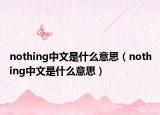 nothing中文是什么意思（nothing中文是什么意思）