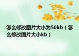 怎么修改圖片大小為50kb（怎么修改圖片大小kb）
