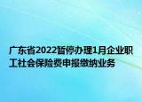 廣東省2022暫停辦理1月企業(yè)職工社會保險費申報繳納業(yè)務(wù)