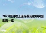 2022杭州職工醫(yī)保費用緩繳實施細則一覽