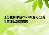 江蘇生育津貼2022新變化 江蘇生育津貼領取流程