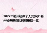 2022年衢州社保個(gè)人交多少 衢州社保繳費(fèi)比例和基數(shù)一覽