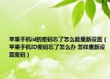 蘋果手機(jī)id的密碼忘了怎么能重新設(shè)置（蘋果手機(jī)ID密碼忘了怎么辦 怎樣重新設(shè)置密碼）