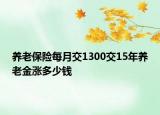 養(yǎng)老保險(xiǎn)每月交1300交15年養(yǎng)老金漲多少錢(qián)