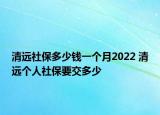 清遠(yuǎn)社保多少錢一個(gè)月2022 清遠(yuǎn)個(gè)人社保要交多少