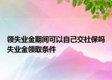 領(lǐng)失業(yè)金期間可以自己交社保嗎失業(yè)金領(lǐng)取條件