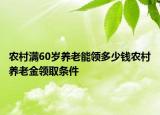 農(nóng)村滿60歲養(yǎng)老能領(lǐng)多少錢農(nóng)村養(yǎng)老金領(lǐng)取條件