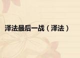 澤法最后一戰(zhàn)（澤法）