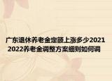 廣東退休養(yǎng)老金定額上漲多少2021 2022養(yǎng)老金調(diào)整方案細(xì)則如何調(diào)