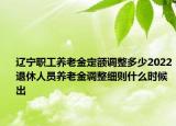 遼寧職工養(yǎng)老金定額調(diào)整多少2022退休人員養(yǎng)老金調(diào)整細(xì)則什么時(shí)候出