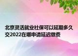 北京靈活就業(yè)社?？梢匝悠诙嗑媒?022在哪申請延遲繳費