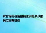 農(nóng)村保險(xiǎn)住院報(bào)銷(xiāo)比例是多少報(bào)銷(xiāo)范圍有哪些