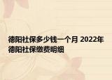 德陽社保多少錢一個月 2022年德陽社保繳費明細