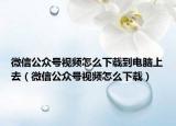 微信公眾號視頻怎么下載到電腦上去（微信公眾號視頻怎么下載）