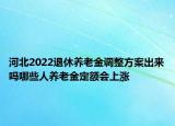 河北2022退休養(yǎng)老金調(diào)整方案出來(lái)嗎哪些人養(yǎng)老金定額會(huì)上漲