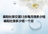 襄陽社保交滿15年每月領多少錢 襄陽社保多少錢一個月