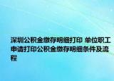 深圳公積金繳存明細(xì)打印 單位職工申請(qǐng)打印公積金繳存明細(xì)條件及流程