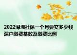 2022深圳社保一個(gè)月要交多少錢深戶繳費(fèi)基數(shù)及繳費(fèi)比例